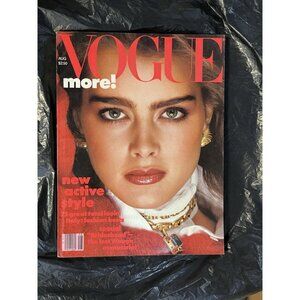 1982 Vintage Original Vogue Magazine August 1982 Brooke Shields Cover Model